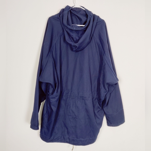 80s Vintage Hiking Jacket Navy Outdooring Coat Canvas Size XL Gorpcore Nautical - Picture 7 of 13